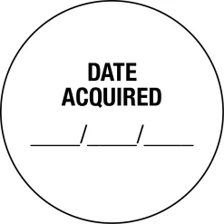 Date Acquired Labels, 100/roll